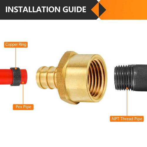 PEX-B Crimp 1/2" PEX x 3/4" Female Threaded Adapter (Lead Free) Plumbingsell