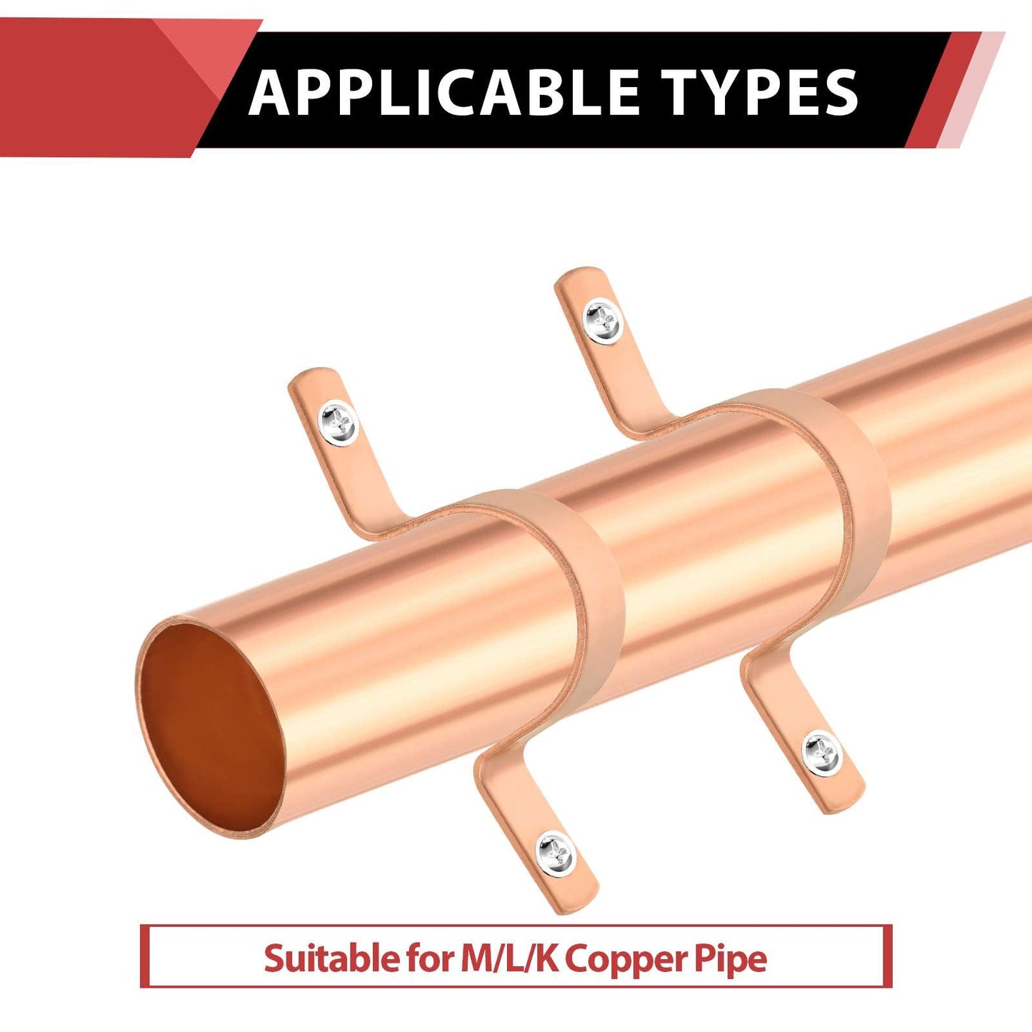 10 Pcs 1-1/4" Copper Pipe Straps, Two Hole at Wholesale Price