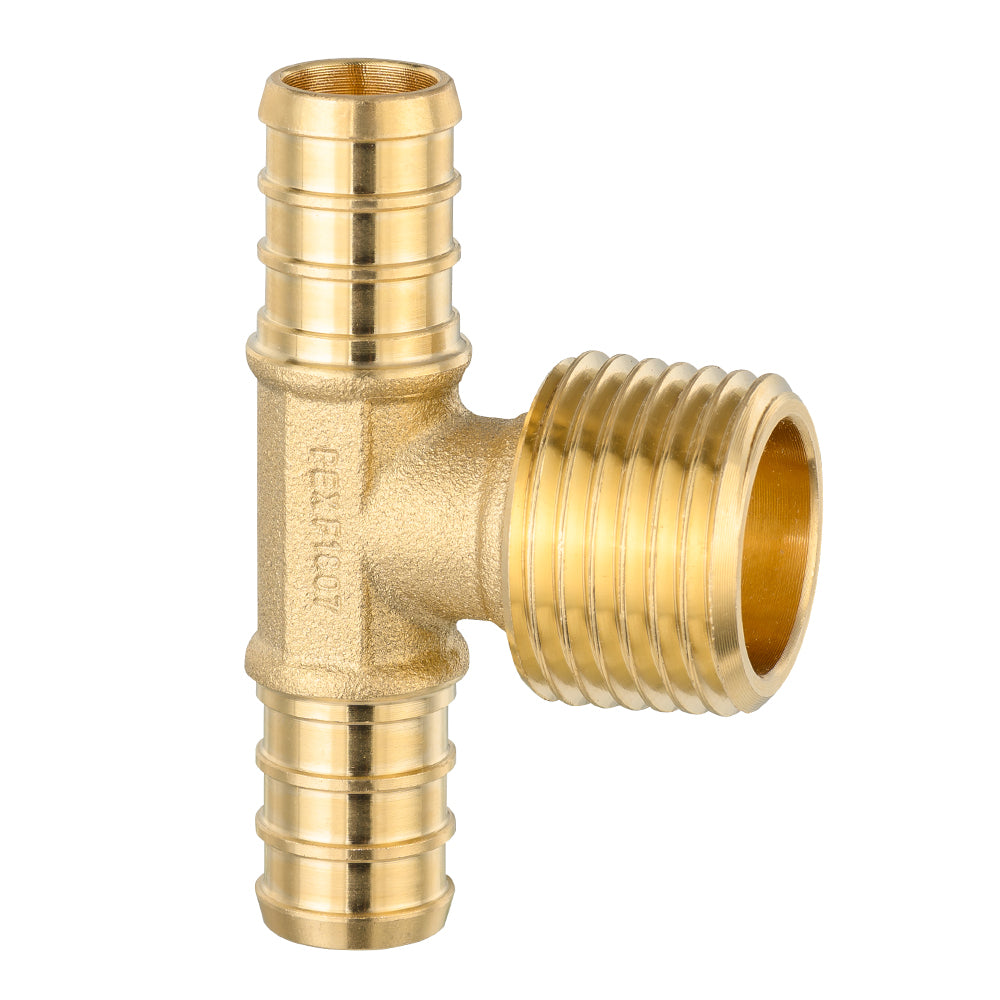 PEX-B Crimp Male Tee 1/2" PEX x 1/2" PEX x 1/2" Male Tee (Lead Free)