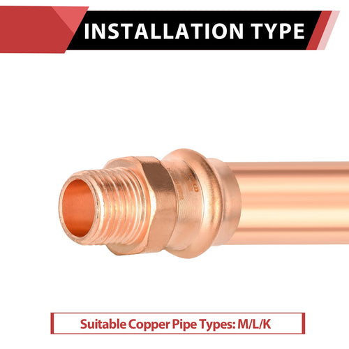 1" Press Copper x 3/4" Male Threaded Adapter (Lead Free)