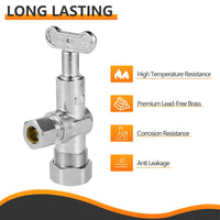 10 Pcs 5/8" OD Compr. x 3/8" OD Compr. Loose Key, 1/4 Turn (Lead Free) Plumbingsell