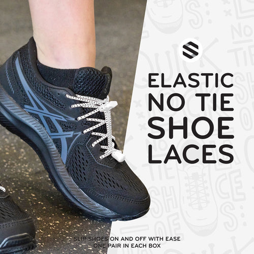 White Quick Lock No Tie Elastic Shoelaces The Original Stretchlace