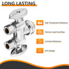 10 Pcs 1/2" Push Connect x Dual 3/8" OD Compr. Compr. Straight Stop Valve, 1/4 Turn (Lead Free) Plumbingsell