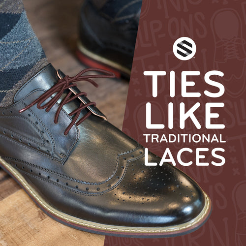 Dark Brown Round Elastic Dress Shoe Laces The Original Stretchlace