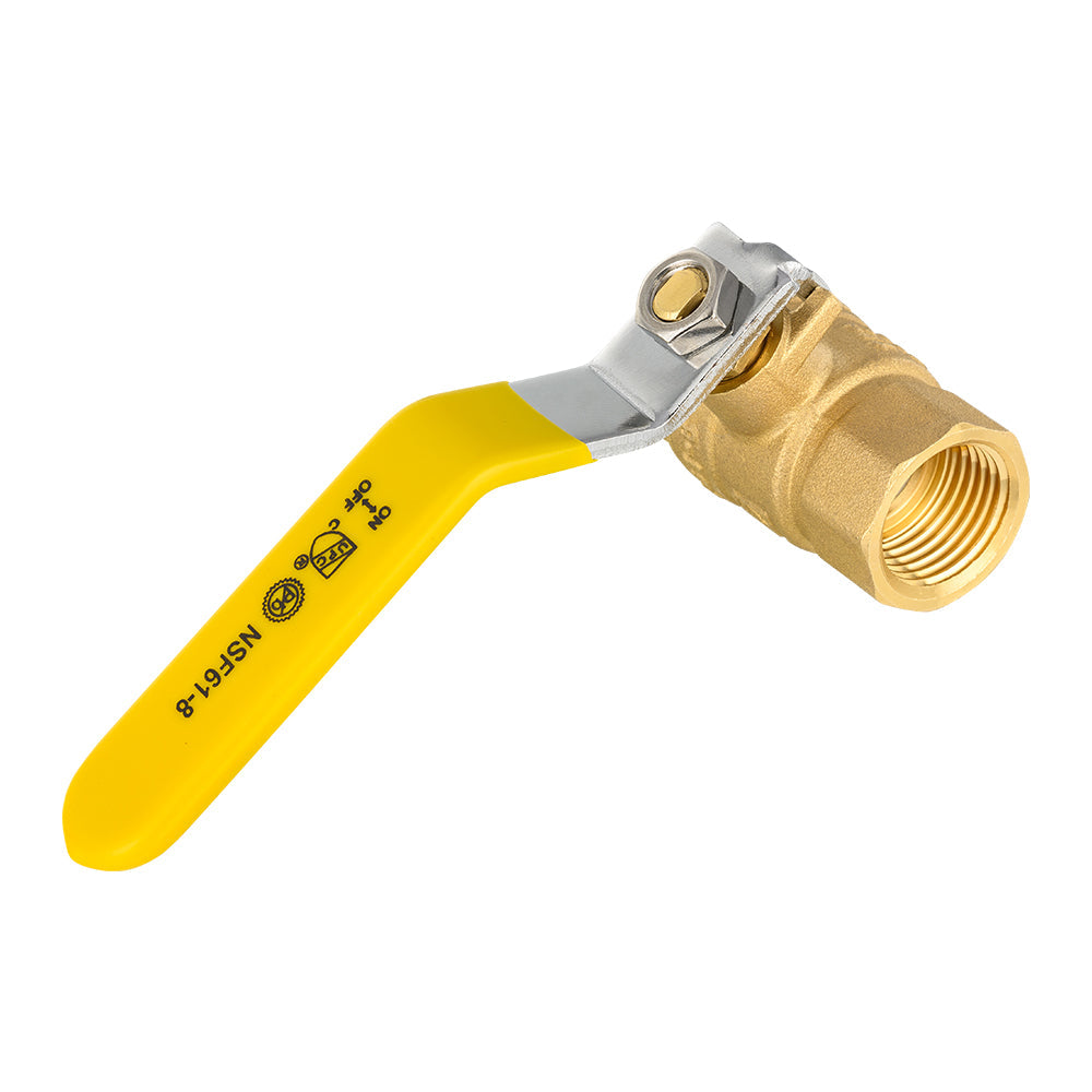 10 Pcs 1/2" FNPT Ball Valve, Yellow (Lead Free)