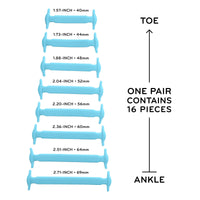 Light Blue Stretchy Tieless Silicone Elastic Shoelaces | 16 Straps The Original Stretchlace