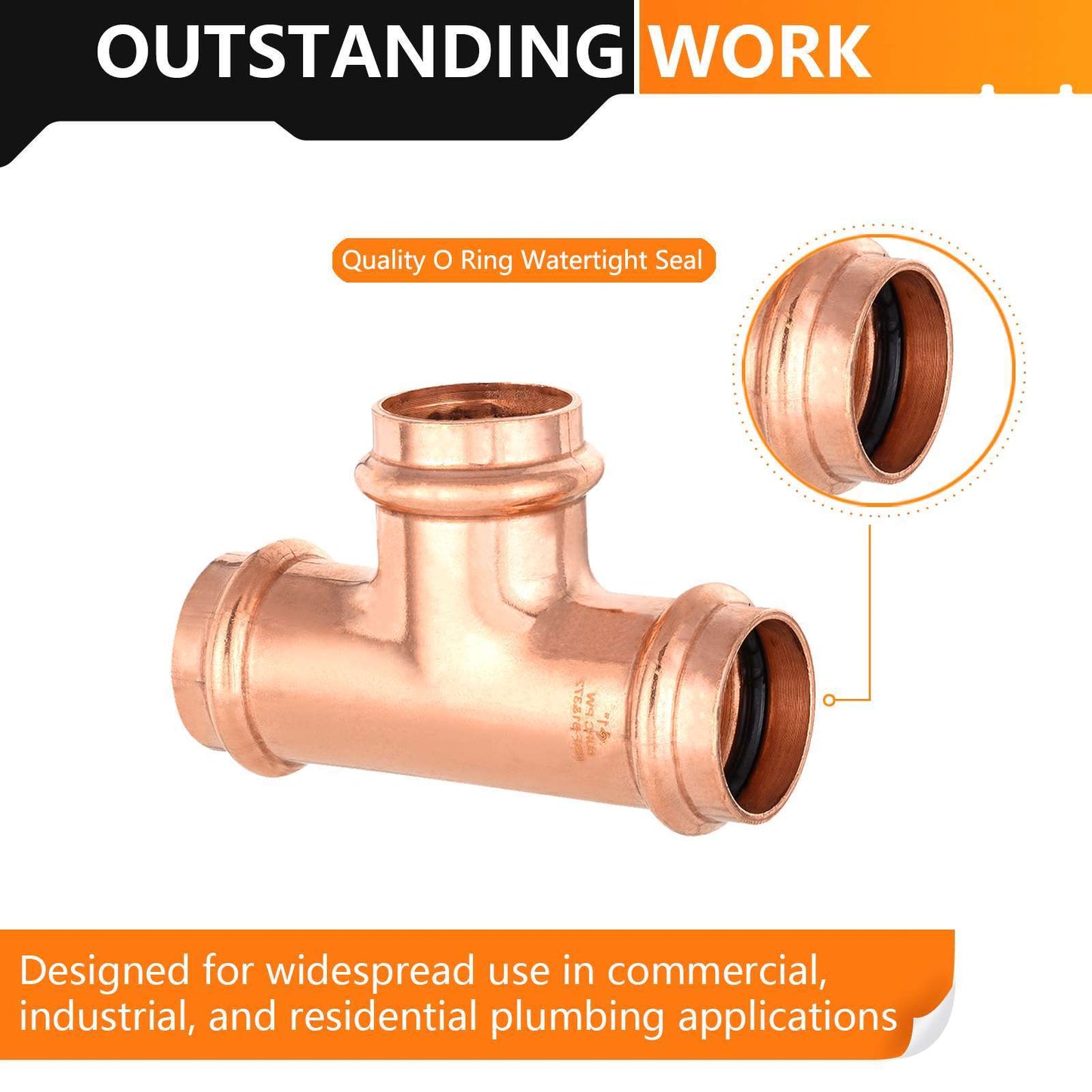 30 Pcs 1" Press Copper Tee (Lead Free)