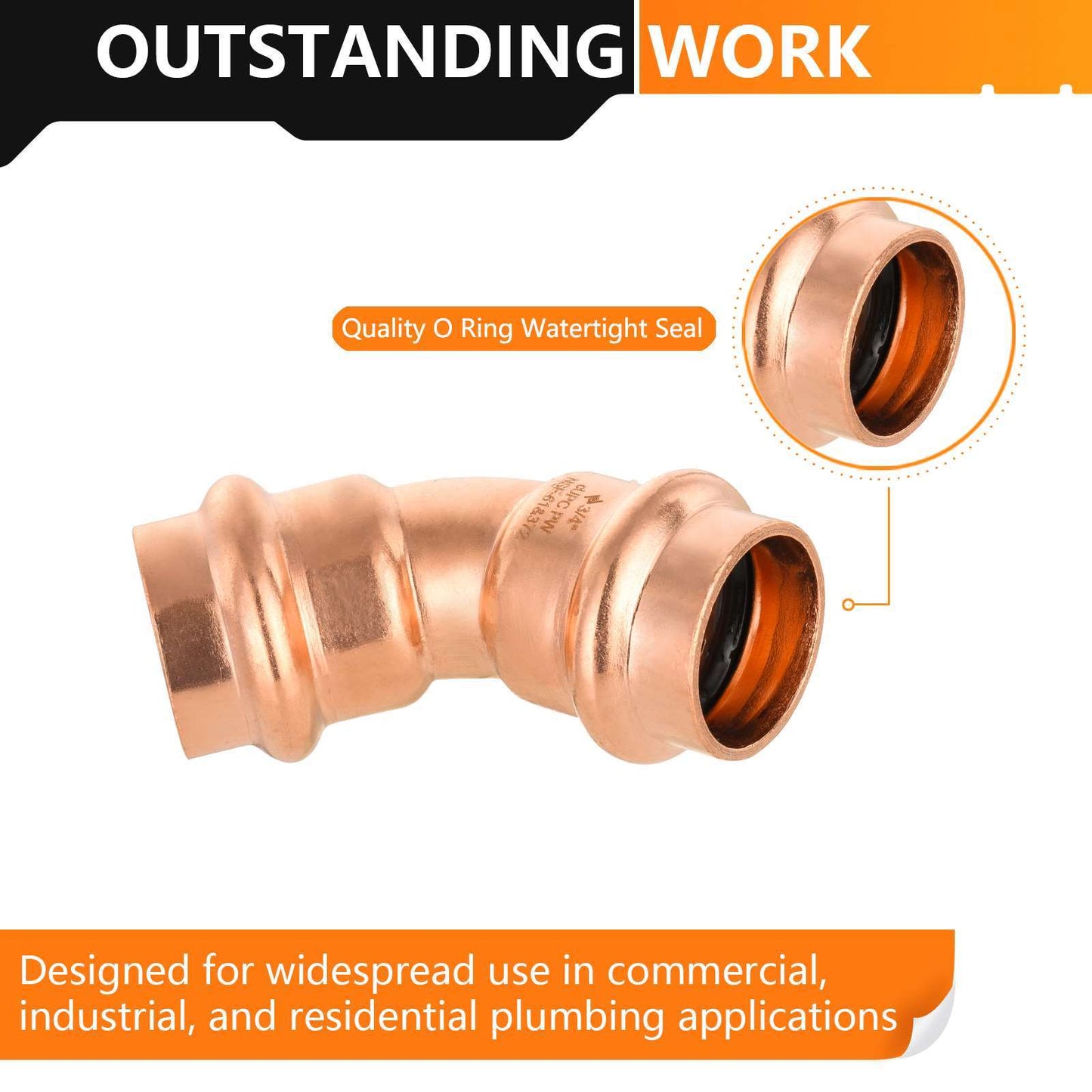 30 Pcs 3/4" Press Copper 45° Elbow (Lead Free)