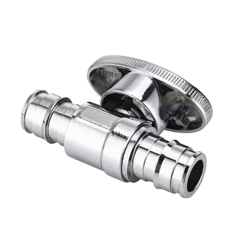 1/2" x 1/2" PEX Expansion Straight Stop Valve, 1/4 Turn (Lead Free) Plumbingsell