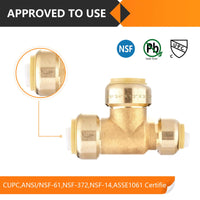 3/4" x 1/2" x 3/4" Push Fit Tee