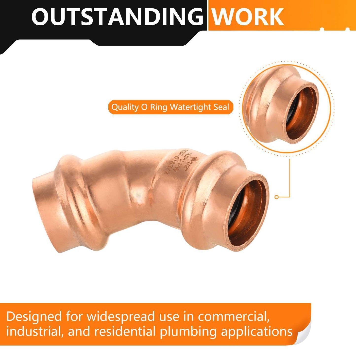 30 Pcs 1/2" Press Copper 45° Elbow (Lead Free)