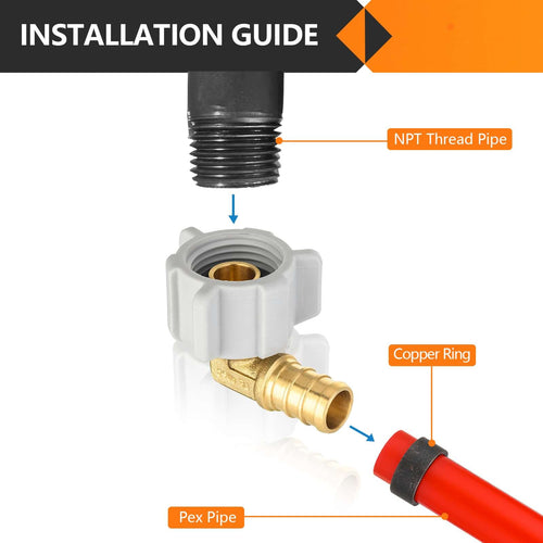 PEX-B Crimp 1/2" Swivel Elbow (Lead Free)