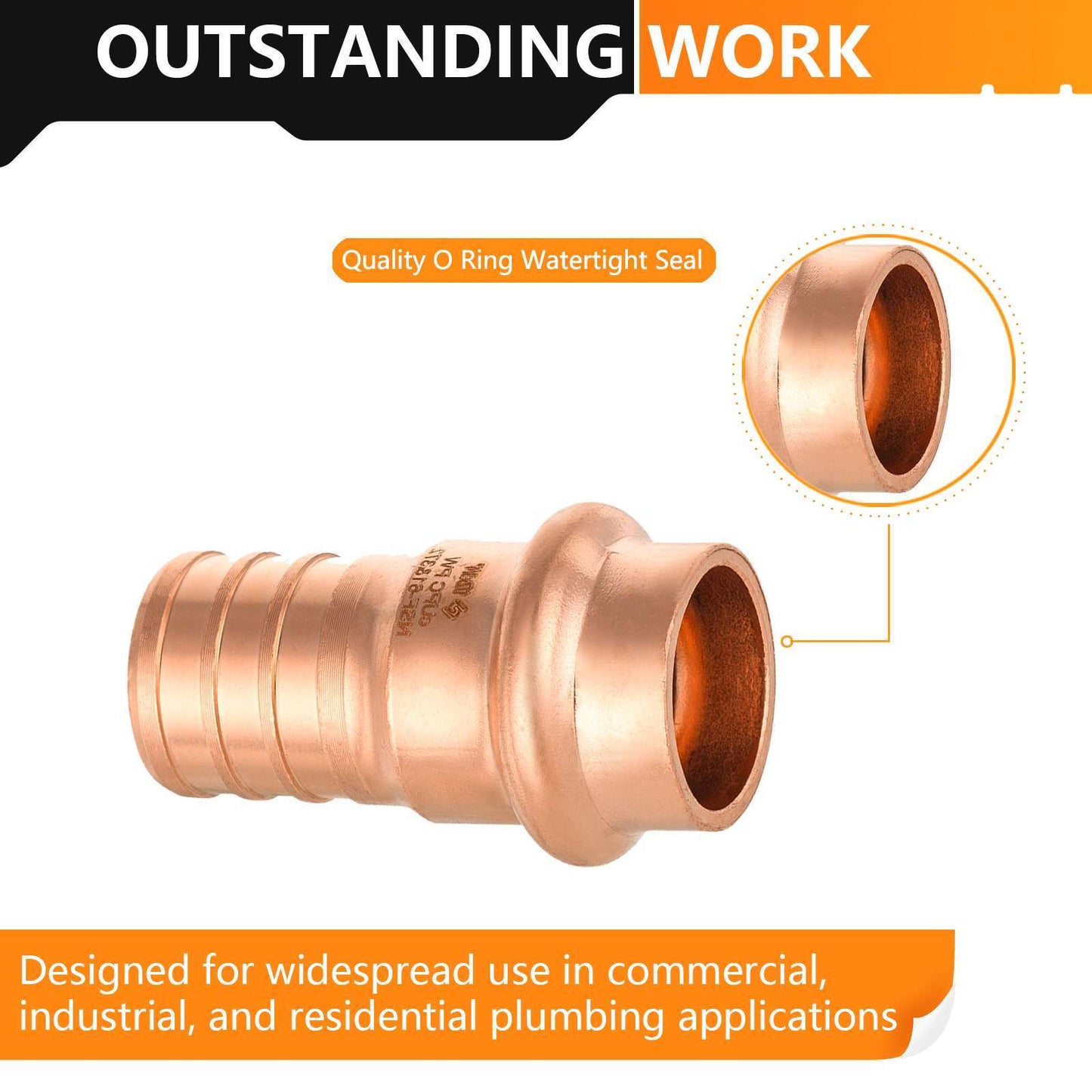 30 Pcs 3/4" Press Copper x 1/2" PEX Crimp Adapter (Lead Free)