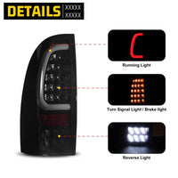 Winjet 2005-2015 Toyota Tacoma LED Sequential Tail Light w/Yellow Turn Signal - Black / Smoke OffRoadUSA.com