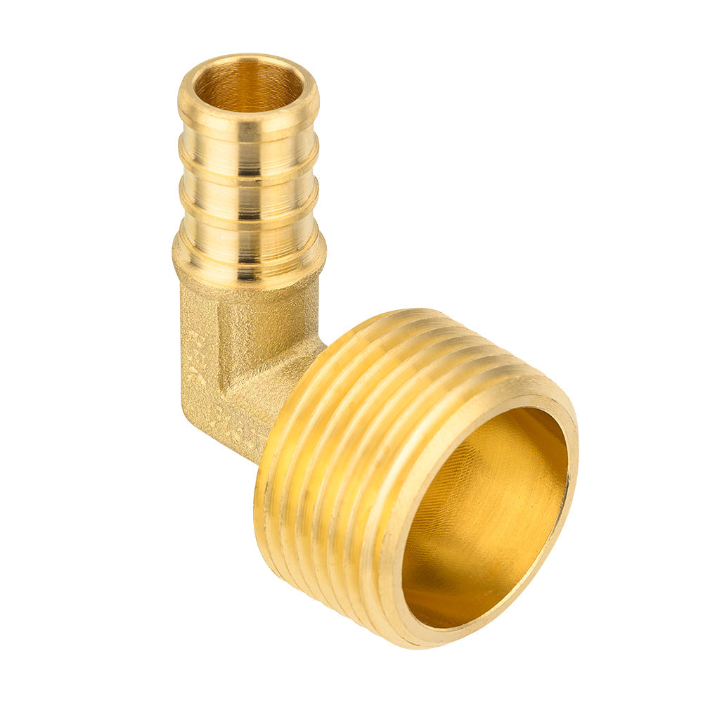 PEX-B Crimp 1/2" PEX x 3/4" Male Threaded Elbow (Lead Free)