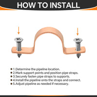 Pro 30 Pack 3/4" Copper Pipe Straps, Two Hole Plumbingsell