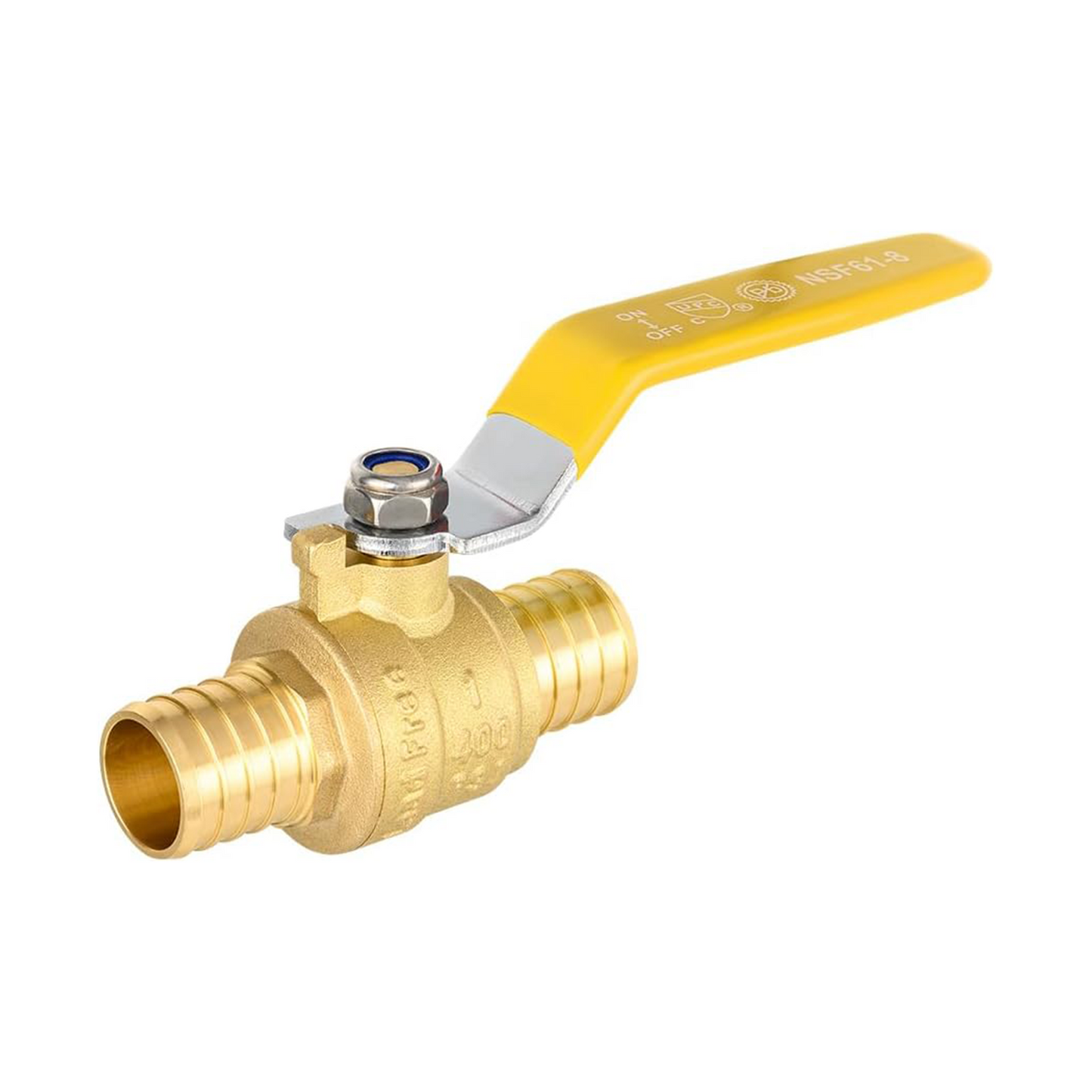 10 Pcs 1/2" PEX Crimp Ball Valve, Yellow (Lead Free)