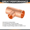 30 Pcs 1" x 1" x 1/2" Copper Reducing Tee at Wholesale Price