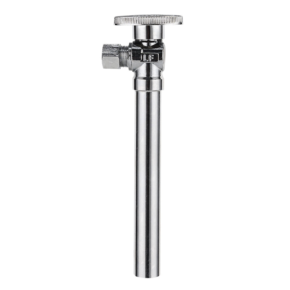 10 Pcs 1/2" Sweat x 3/8" OD Compr. Angle Stop Valve, w/5" Angle Extension, 1/4-Turn (Lead Free)