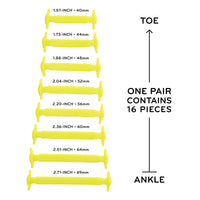 Yellow Stretchy Tieless Silicone Elastic Shoelaces | 16 Straps The Original Stretchlace