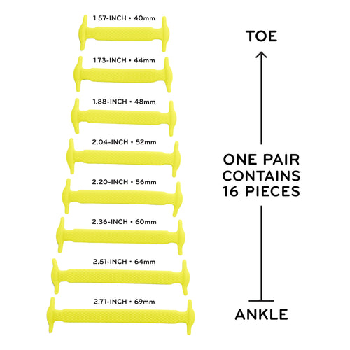Yellow Stretchy Tieless Silicone Elastic Shoelaces | 16 Straps The Original Stretchlace