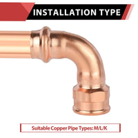 30 Pcs 1/2" Copper Press Female Elbow (Lead Free)