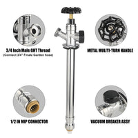 1/2" Push Fit x 3/4" Hose Bibb, 10" Anti Siphon Frost Free Sillcock