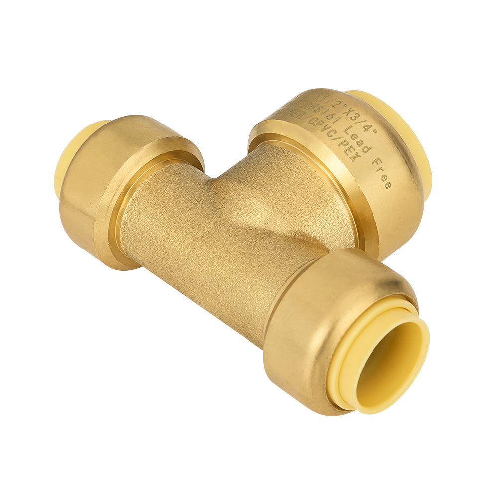 1/2" x 1/2" x 3/4" Push Fit Tee
