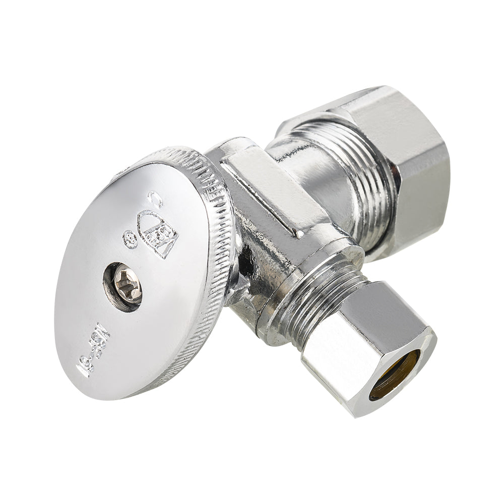 10 Pcs 1/2" Nominal (5/8" OD) Compr. x 3/8" OD Compr. Angle Stop Valve, 1/4 Turn (Lead Free) Plumbingsell