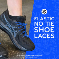 Blue Quick Lock No Tie Elastic Shoelaces The Original Stretchlace