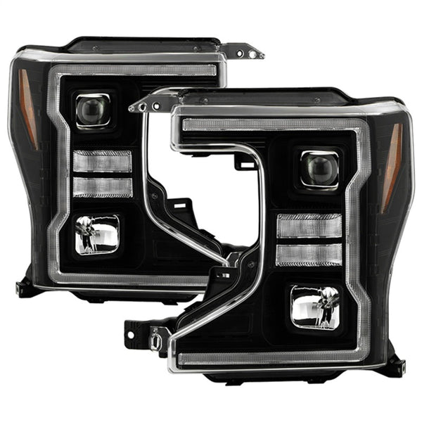 Spyder Signature 20-22 Ford F250/F350 (Halogen) Proj. Headlights - Black (PRO-YD-FS20HALSI-SEQ-BK) OffRoadUSA.com