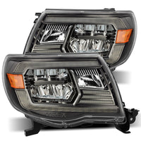AlphaRex 05-11 Toyota Tacoma LUXX-Series LED Crystal Headlights Alpha-Black OffRoadUSA.com