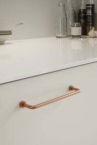 Brushed Copper "Lounge" Cabinet Knob and Wire Drawer Pulls Euro • Knobs