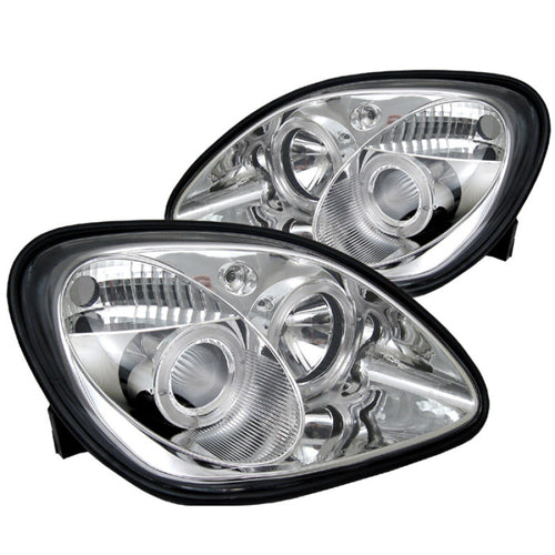 Spyder Mercedes Benz SLK 98-04 Projector Halogen Model- LED Halo Chrm PRO-YD-MBSLK98-1PC-HL-C OffRoadUSA.com
