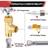 10 Pcs 3/8" Compr. x 3/8" Compr. x 3/8" Brass Tee Adapter Plumbingsell
