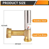 3/4" Swivel FHT x 3/4" MHT Water Hammer Arrestor Tee for Washing Machine, Stainless Steel Plumbingsell