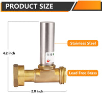 3/4" Swivel FHT x 3/4" MHT for Washing Machine, Water Hammer Arrestor Tee, Stainless Steel Plumbingsell