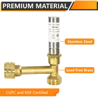 3/4" Swivel FHT x 3/4" MHT, Stainless Steel Tee Water Hammer Arrestors Plumbingsell