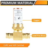 1/2" PEX-A Expansion, Water Copper Hammer Arrestor Tee Plumbingsell