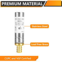 1/2" PEX Crimp Connection F1807, Straight Water Hammer Arrestor, Stainless Steel Plumbingsell