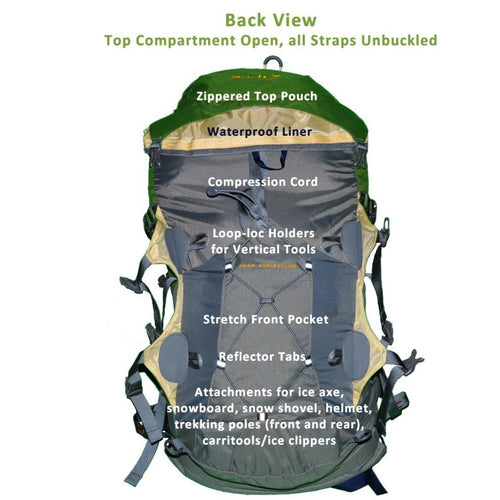 50 or 60 Liter Aarn Peak Aspiration Backpack