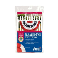 American Poly Cotton Patriotic Pleated Fan by Annin, 18" x 36" EasyOptionXY LLC