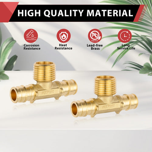 PEX A Expansion 3/4" PEX x 3/4" PEX x 1/2" Male Threaded F1960Tee (Lead Free) Plumbingsell