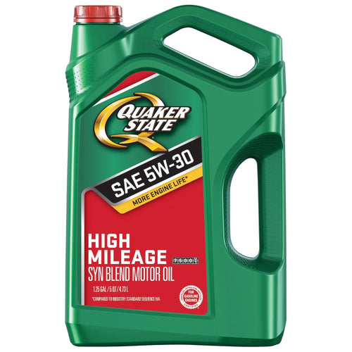 Quaker State High Mileage 5W-30 Synthetic Blend Motor Oil for Vehicles over 75K Miles, 5-Quart EasyOptionXY LLC