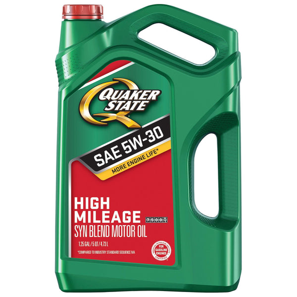 Quaker State High Mileage 5W-30 Synthetic Blend Motor Oil for Vehicles over 75K Miles, 5-Quart EasyOptionXY LLC