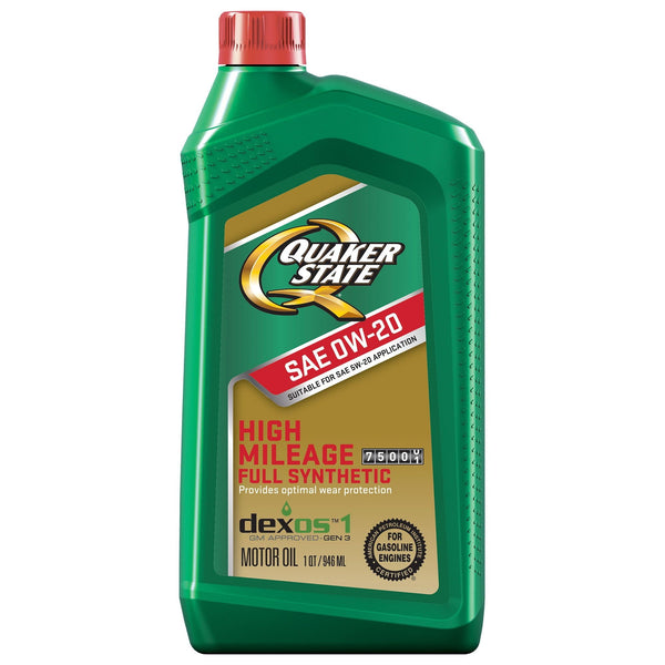 Quaker State Full Synthetic Dexos High Mileage 0W-20 Motor Oil, 1 Quart EasyOptionXY LLC