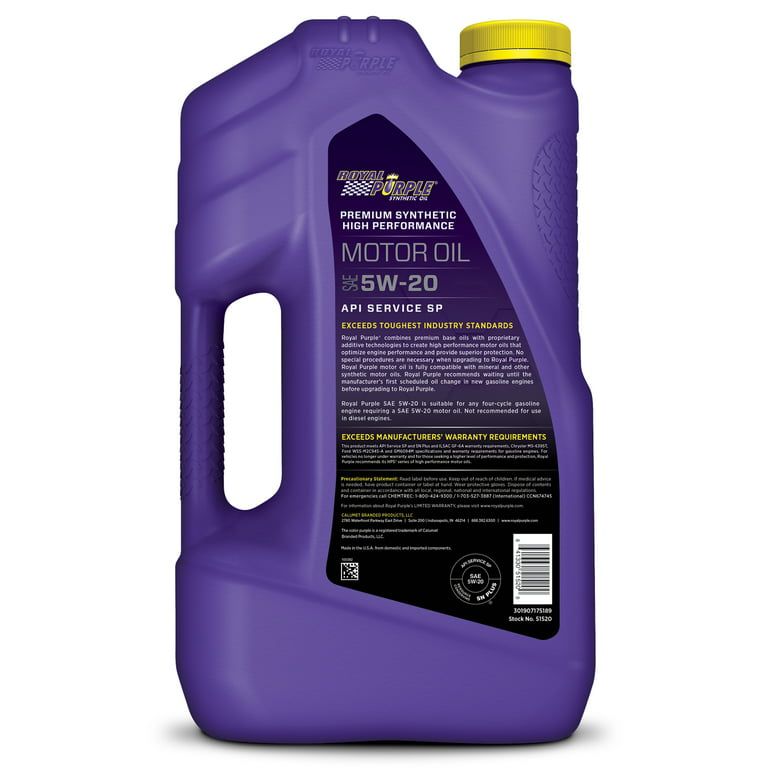Royal Purple High Performance Motor Oil 5W-20 Premium Synthetic Motor Oil, 5 Quarts EasyOptionXY LLC