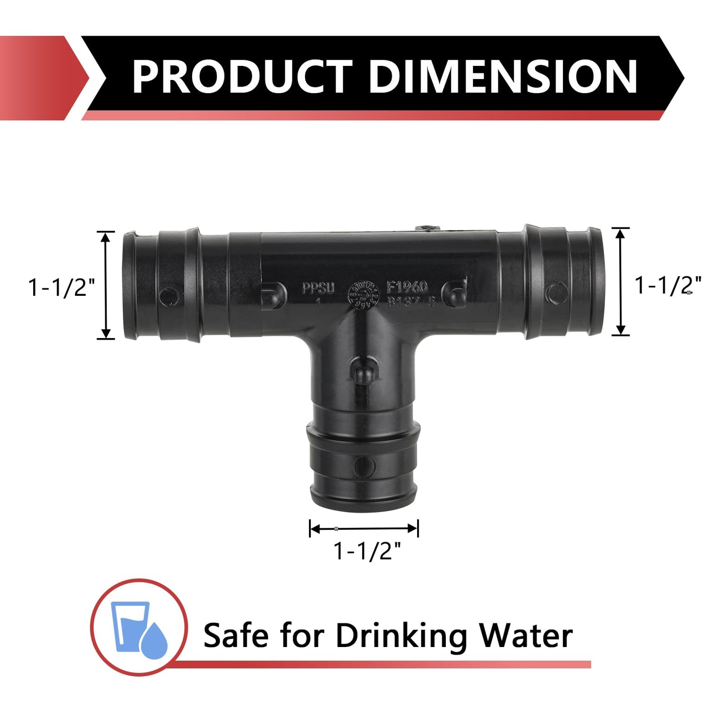 PEX A Expansion 1-1/2" PPSU Tee
