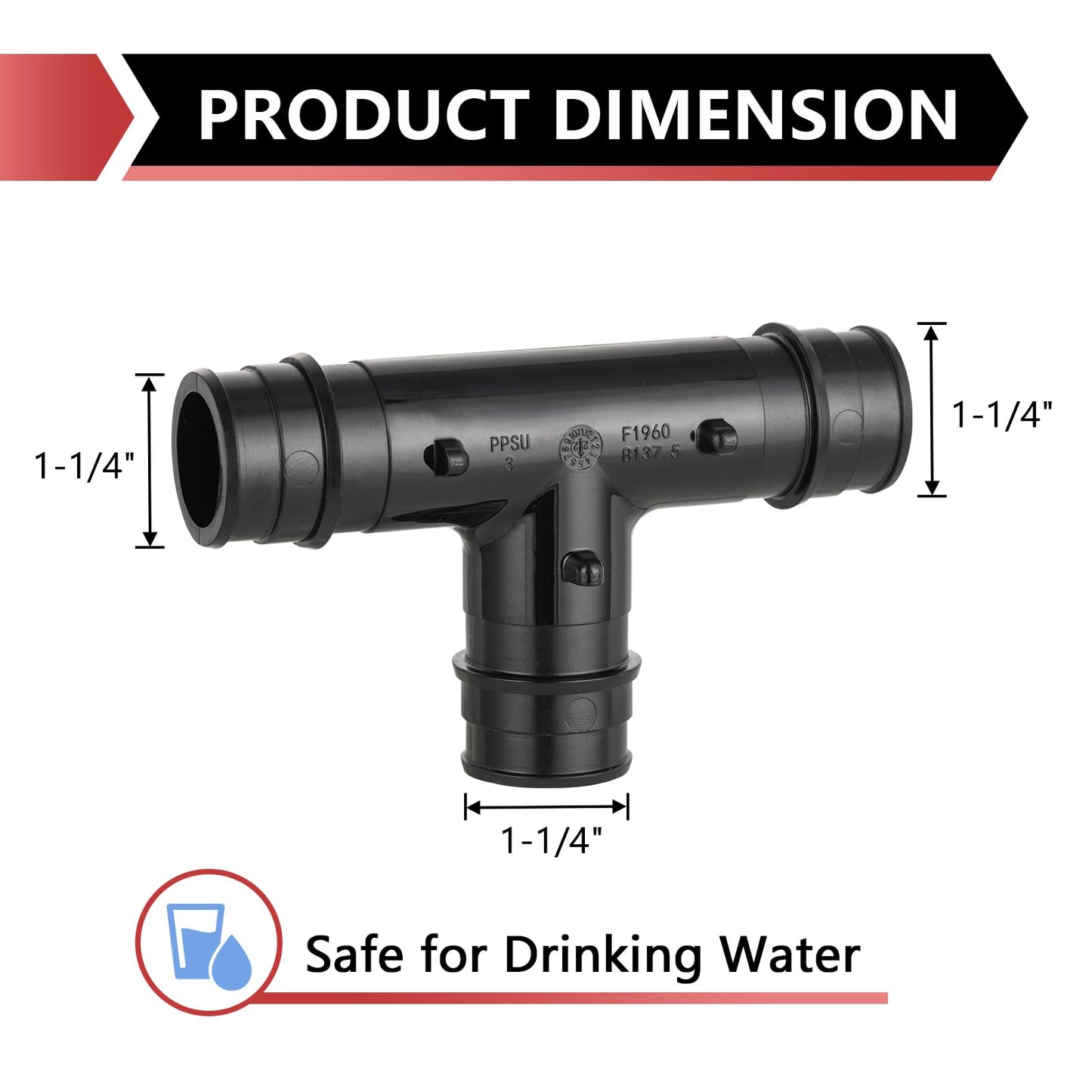 PEX A Expansion 1-1/4" PPSU Tee
