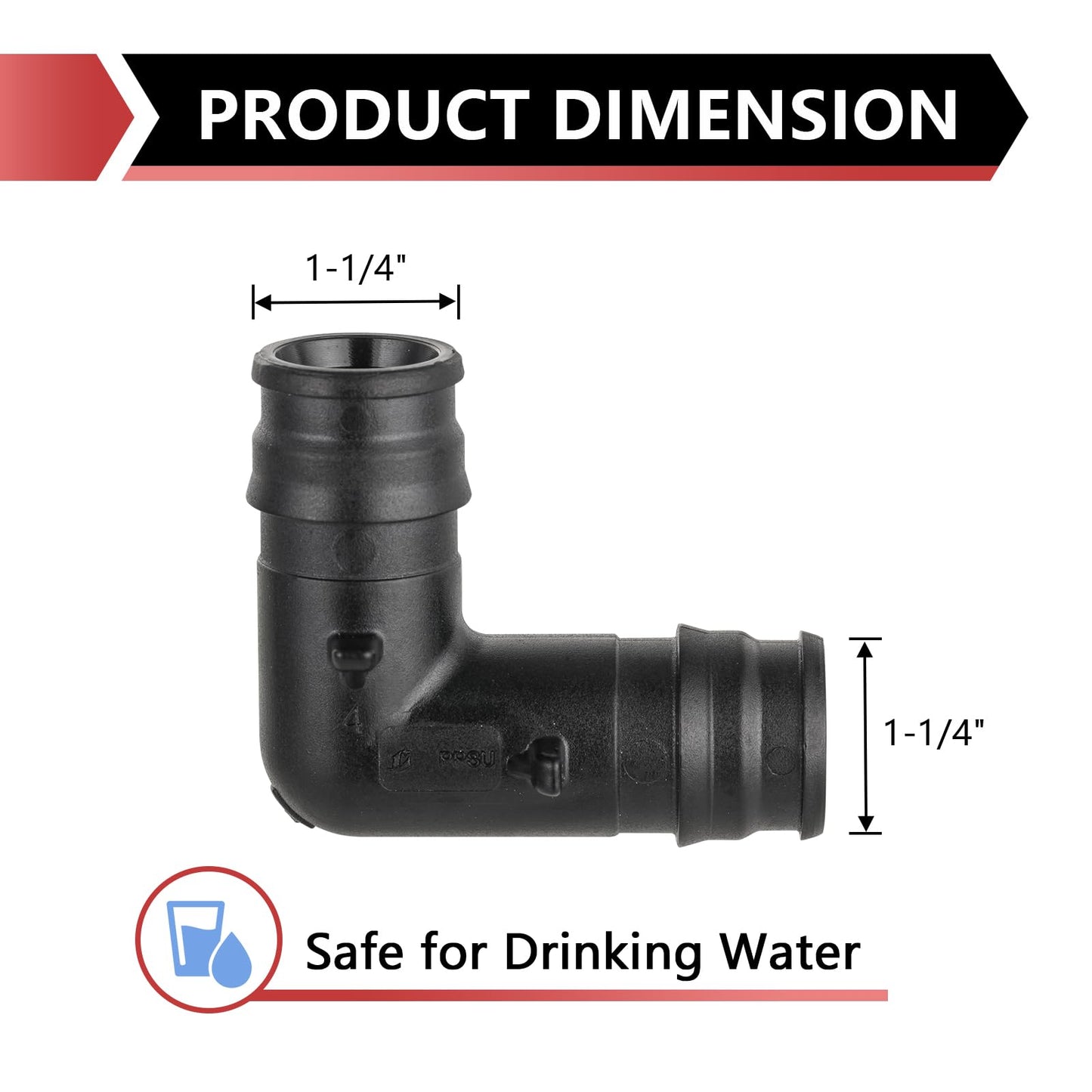 PEX A Expansion 1-1/4" x 1-1/4" PPSU Elbow